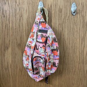 Unionbay Cat/Kitty Sling Shoulder Bag With Multiple Pockets and Braided Rope